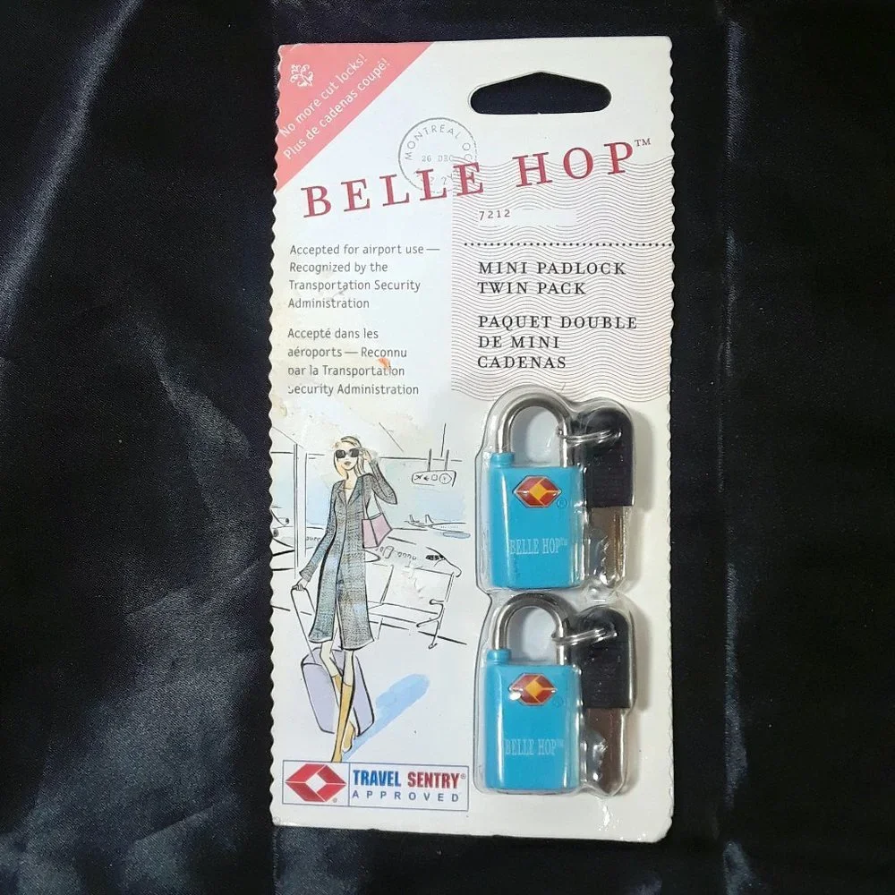 Belle Hop Mini Padlock Twin Pack Blue TSA
